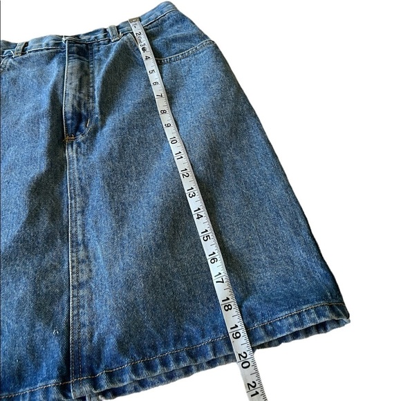 Vintage 80’s 90’s  Georges Marciano for Guess cotton blue jean mini skirt size 0 - Picture 4 of 9